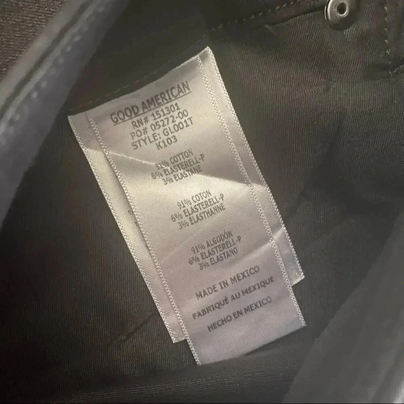 Good American Good Legs Black Waxed Jeans B141 - Picture 7 of 8